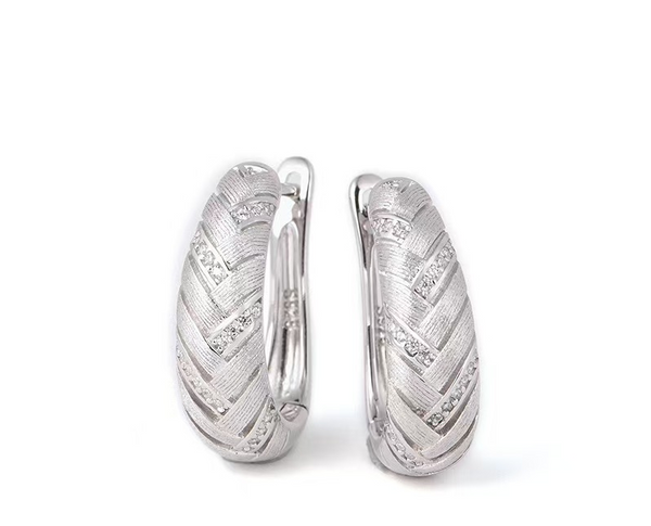 Italian style Braided Earring S925 with Cubic Zirconia