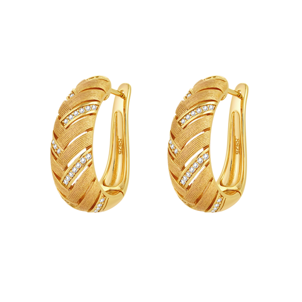 Italian style Braided Earring S925 with Cubic Zirconia