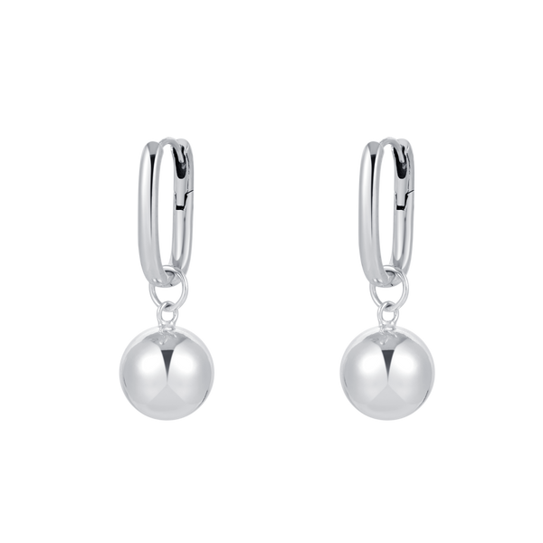 Bally U Hoop Earrings Silver